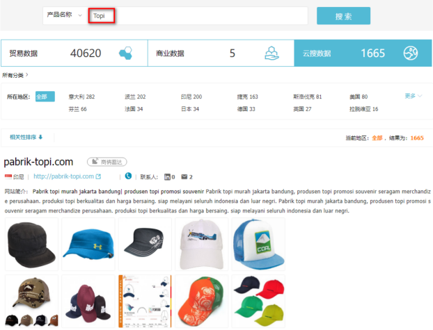 帽子数据,外贸客户,Topay 钱包(中国)贸易